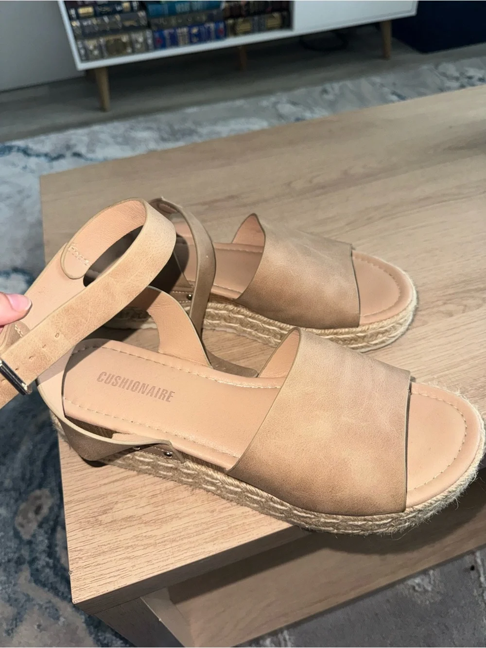 Cushionaire Tan Espadrille Platform Sandals